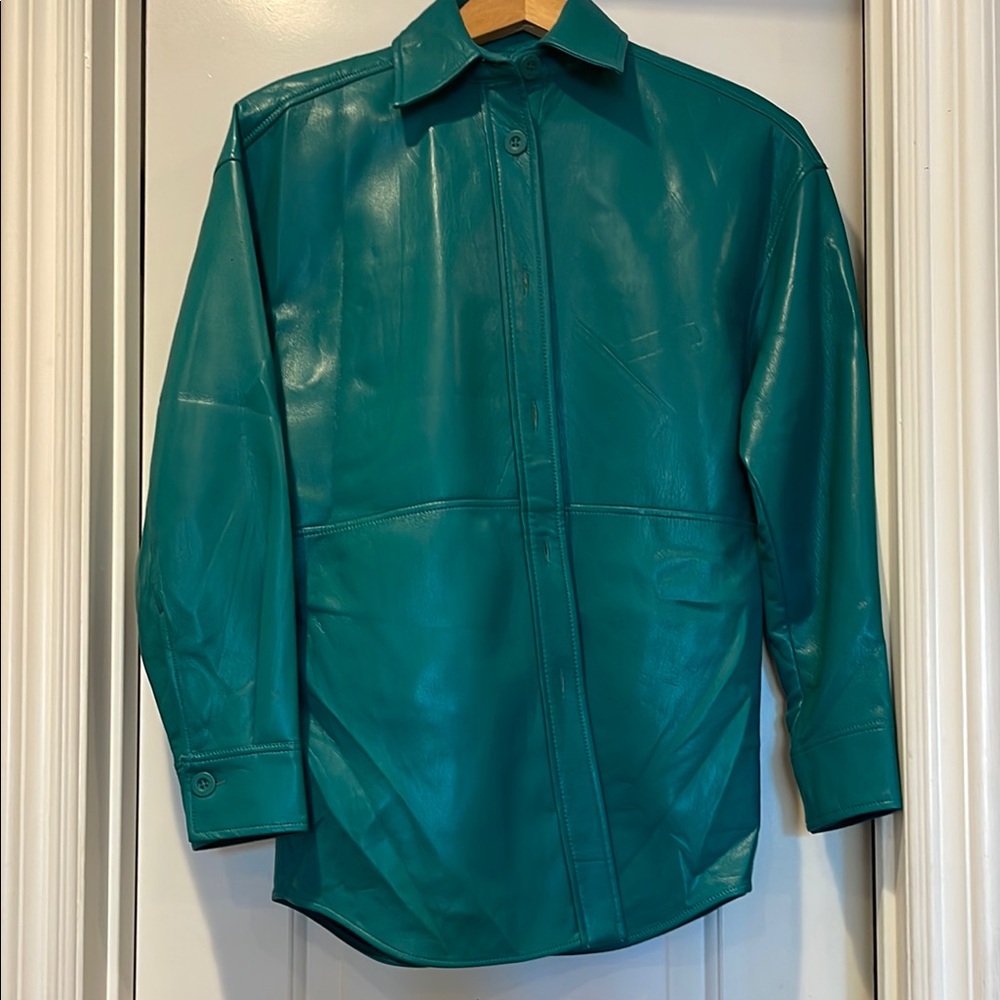Babaton Green Lightweight Shirt Jacket